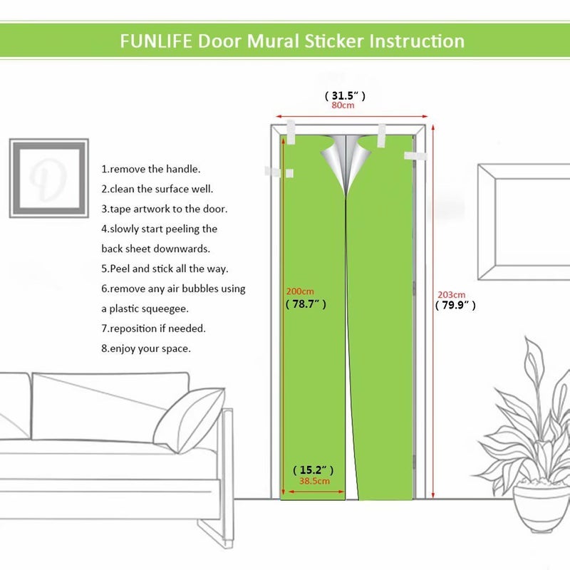 COLORSPRING 3D Classic Old Wood Door Decal Stickers Peel and Stick, Door Mural Cover Removable Self-Adhesive Wallpaper for Home DÃ©cor (MT-033) - Image 3